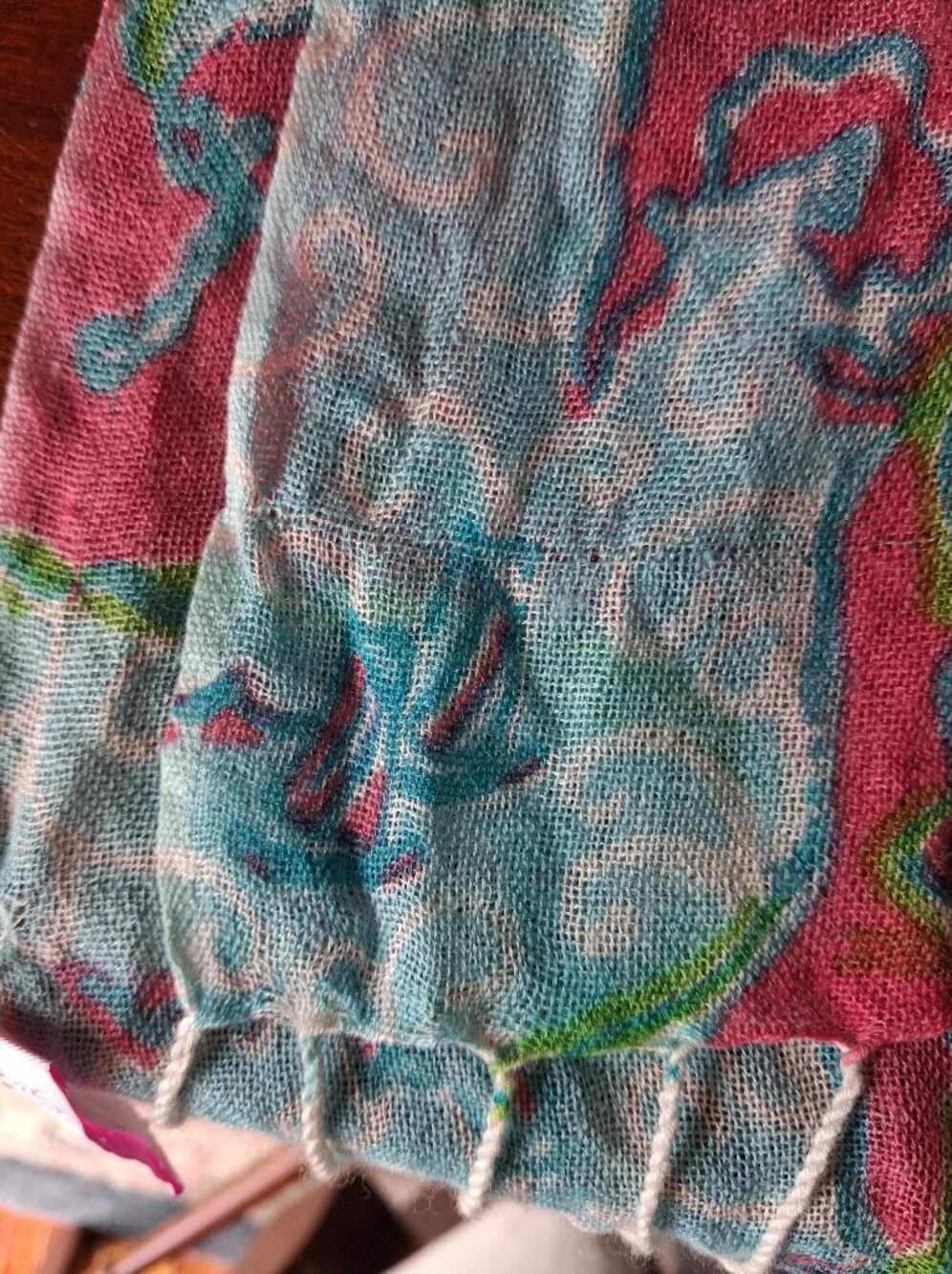 Lilly Pulitzer Murfee Scarf "Lilly Loves Cape Cod" Silk/cashmere GUC - Picture 8 of 9